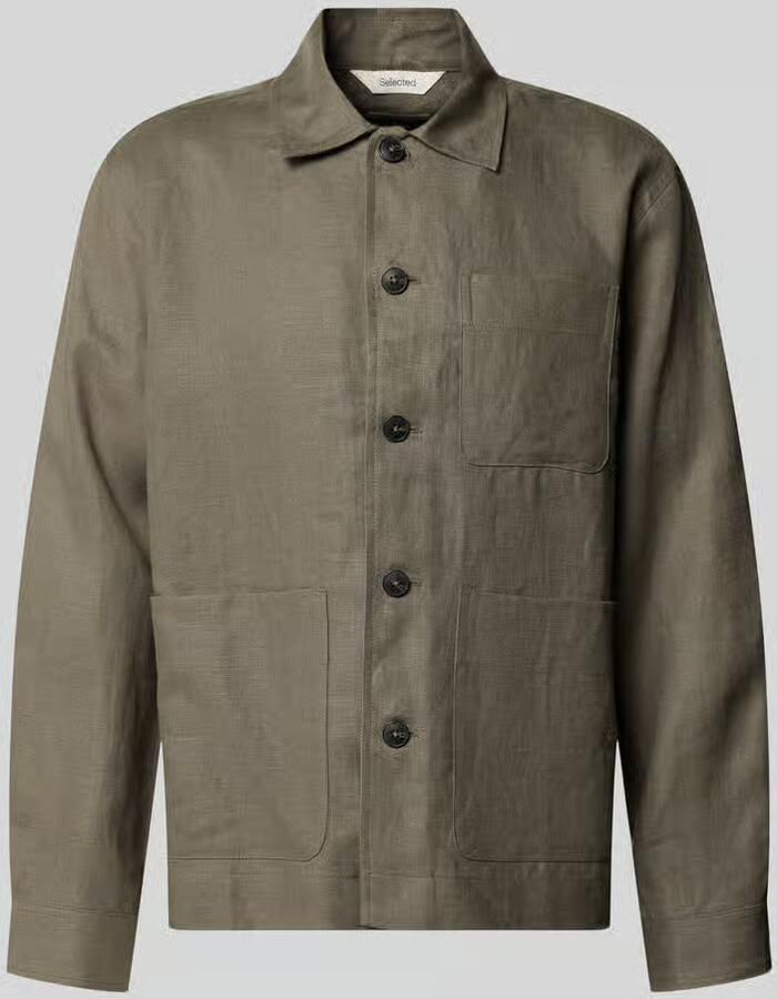 Selected Homme regular fit overshirt van puur linnen model 'BAIRD' - Foto 2
