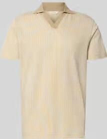 Selected regular fit poloshirt in seersucker-look model 'MARNI'