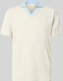 Selected regular fit poloshirt in seersucker-look model 'MARNI'