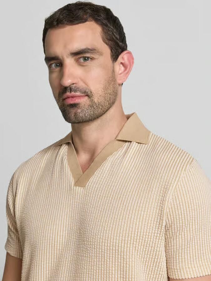 Selected regular fit poloshirt in seersucker-look model 'MARNI' - Foto 2