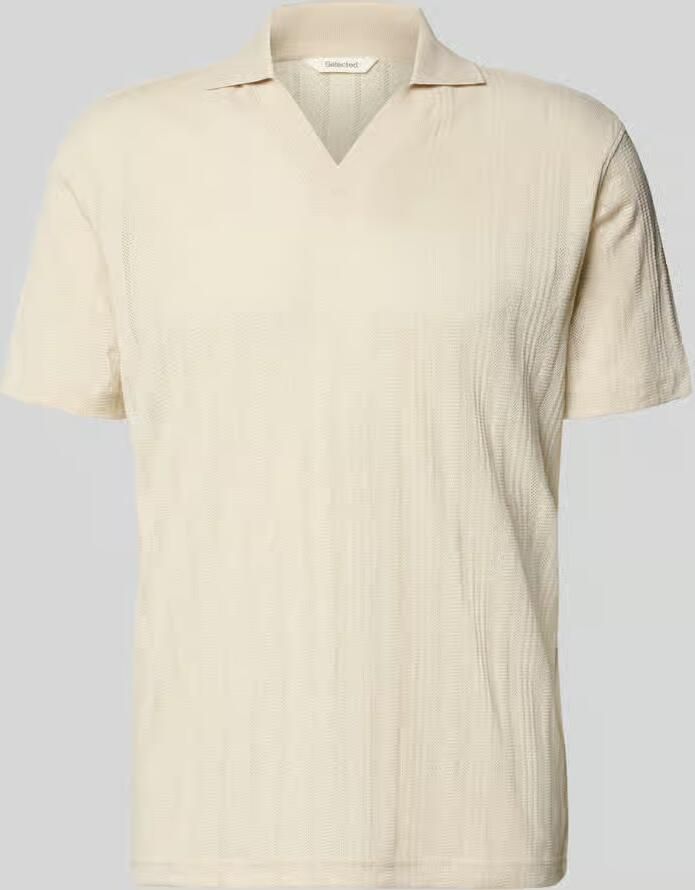 Selected regular fit poloshirt van katoenmix model 'TRAVIS'