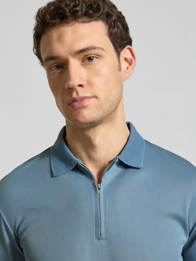 Selected Homme Regular fit Poloshirt van Mix van biologisch katoen Model 'FAVE' - Foto 4