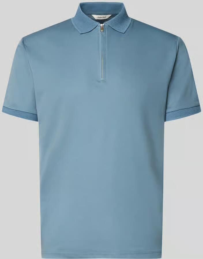 Selected Homme Regular fit Poloshirt van Mix van biologisch katoen Model 'FAVE' - Foto 5