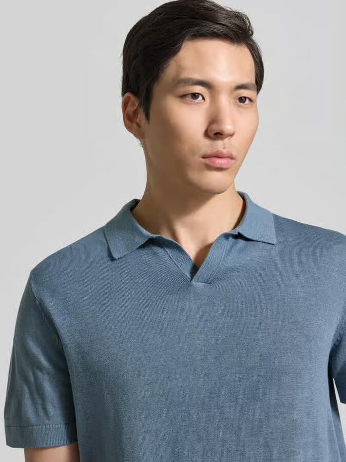 Selected Homme regular fit poloshirt van mix van katoen en linnen model 'MATTIS' - Foto 7