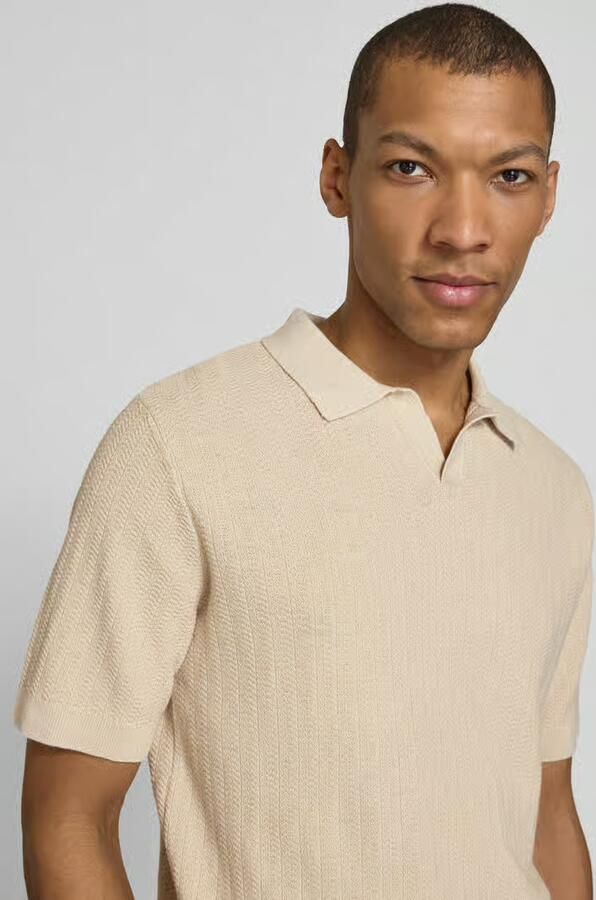 Selected Homme regular fit poloshirt van mix van katoen en linnen model 'MATTIS'