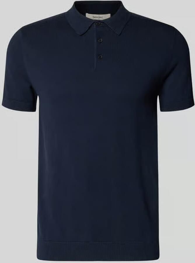 SELECTED MEN Heren Polo's & T-shirts Slhberg Ss Knit Polo Noos Donkerblauw - Foto 9