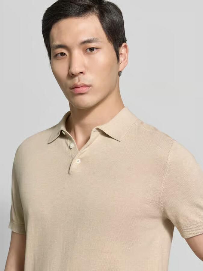 SELECTED HOMME Heren Polo's & T-shirts Slhberg Ss Knit Polo Noos Beige