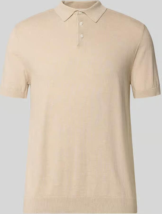 SELECTED HOMME Heren Polo's & T-shirts Slhberg Ss Knit Polo Noos Beige - Foto 2