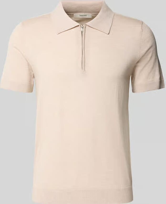 Selected Homme Regular fit poloshirt van zuivere wol model 'TRAY'
