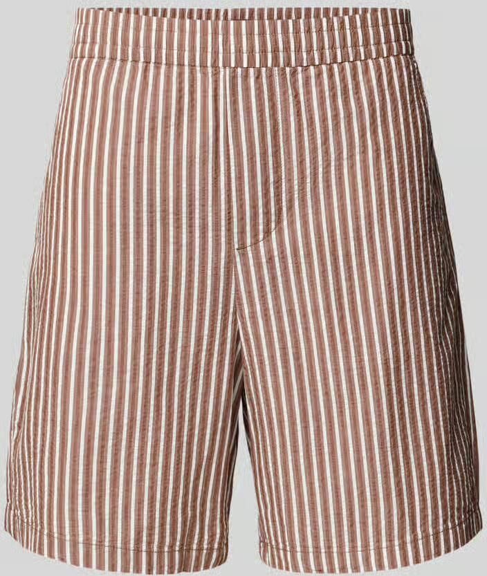SELECTED MEN Heren Broeken Slhregstuart Seersucker Shorts Bruin - Foto 6