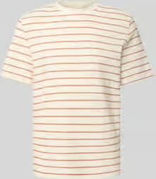 SELECTED MEN Heren Polo's & T-shirts Slhdjango Stripe Ss O-neck Tee Creme - Foto 5