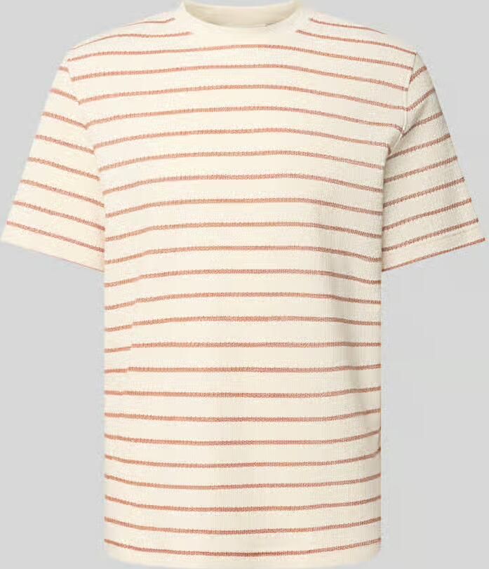 SELECTED MEN Heren Polo's & T-shirts Slhdjango Stripe Ss O-neck Tee Creme - Foto 6