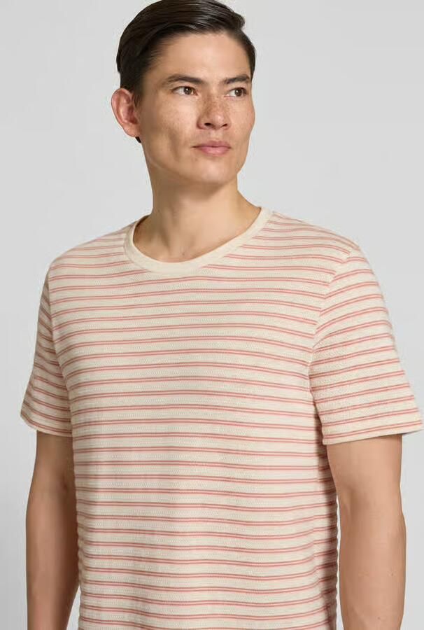 SELECTED MEN Heren Polo's & T-shirts Slhkevin Stripe Ss O-neck Tee Creme - Foto 5