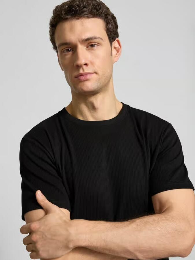 Selected Homme regular fit T-shirt van katoenmix model 'SPENCER'