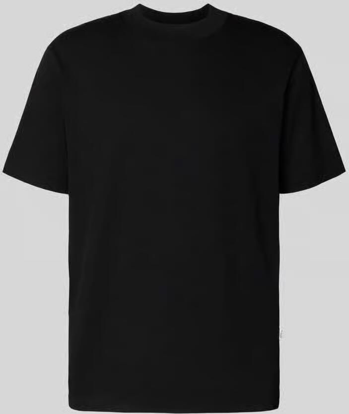Selected Homme Geribbelde Ronde Hals Korte Mouw T-shirt Black Heren