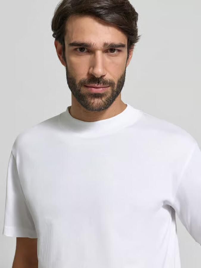 Selected Homme Geribbelde Ronde Hals Korte Mouw T-shirt White Heren - Foto 3