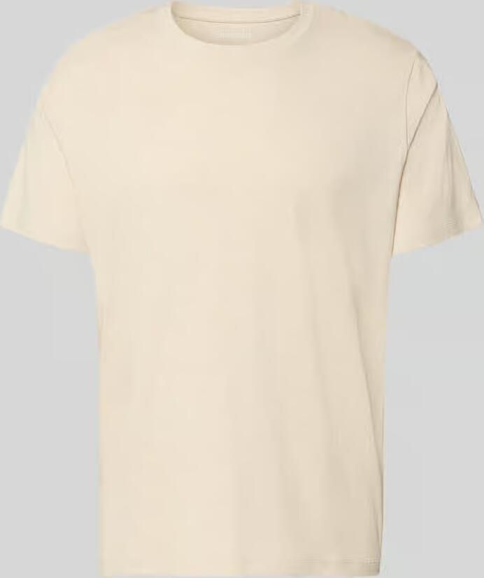 SELECTED MEN Heren Polo's & T-shirts Slhaspen Slub Ss O-neck Tee Noos Beige - Foto 6