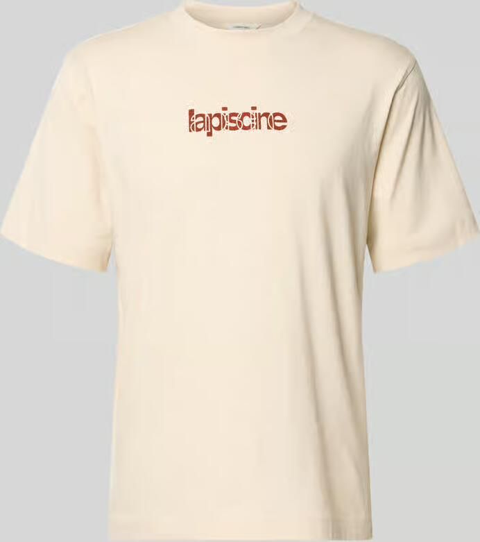 SELECTED MEN Heren Polo's & T-shirts Slhaspen Graphic Ss Tee Beige - Foto 6