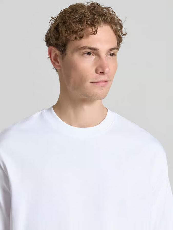 SELECTED MEN Heren Polo's & T-shirts Slhrelaxaspen 2-ply Ss O-neck Noos Wit - Foto 8