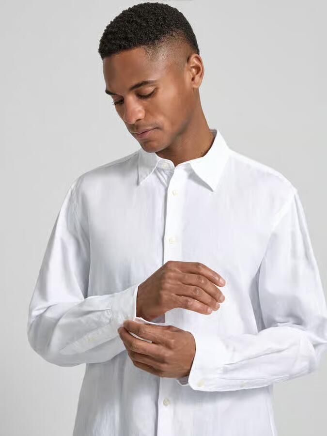 Selected Homme regular fit vrijetijdsoverhemd van mix van katoen en linnen model 'CLAY LINENBLEND' - Foto 7