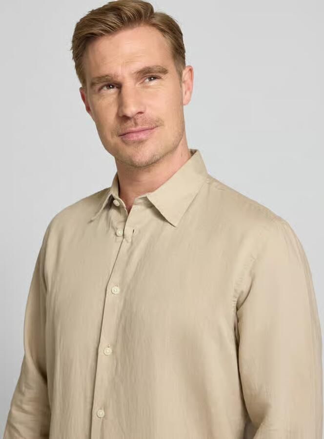 Selected Homme regular fit vrijetijdsoverhemd van mix van katoen en linnen model 'CLAY LINENBLEND' - Foto 7