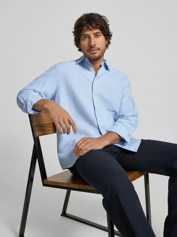 Selected Homme regular fit vrijetijdsoverhemd van mix van katoen en linnen model 'CLAY LINENBLEND'