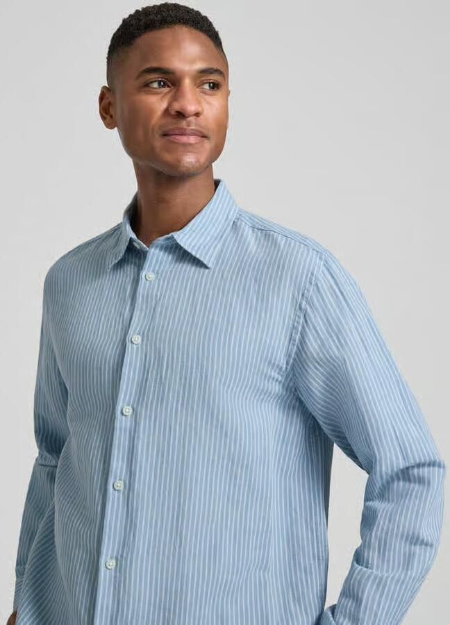 Selected Homme regular fit vrijetijdsoverhemd van mix van katoen en linnen model 'CLAY LINENBLEND'