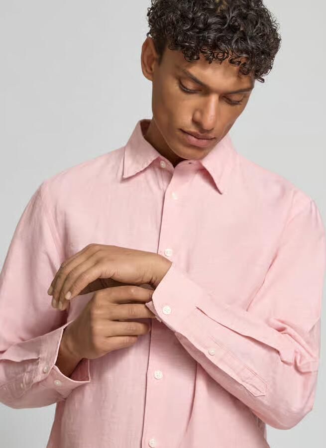 Selected Homme regular fit vrijetijdsoverhemd van mix van katoen en linnen model 'CLAY LINENBLEND'