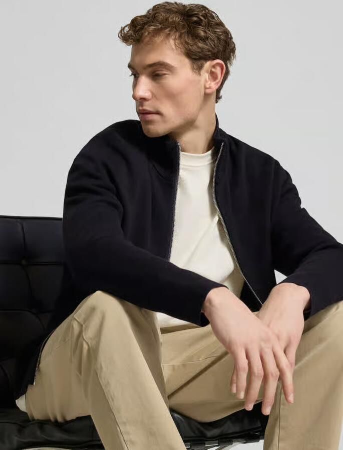 Selected Homme Relaxed fit gebreid jack van viscosemix model 'TELLER' - Foto 2