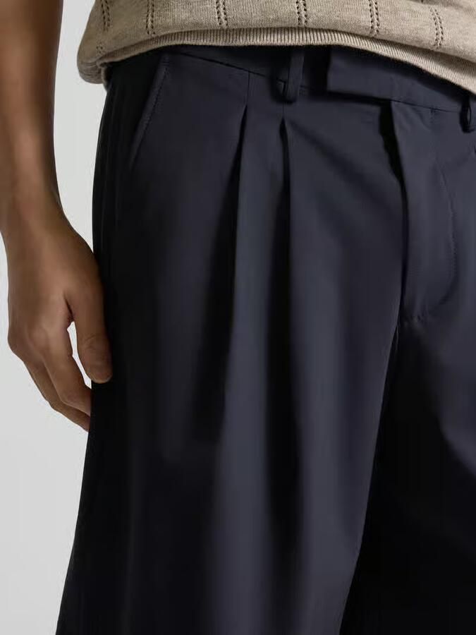 Selected Homme Relaxed fit korte broek met bandplooien model 'LIAM'
