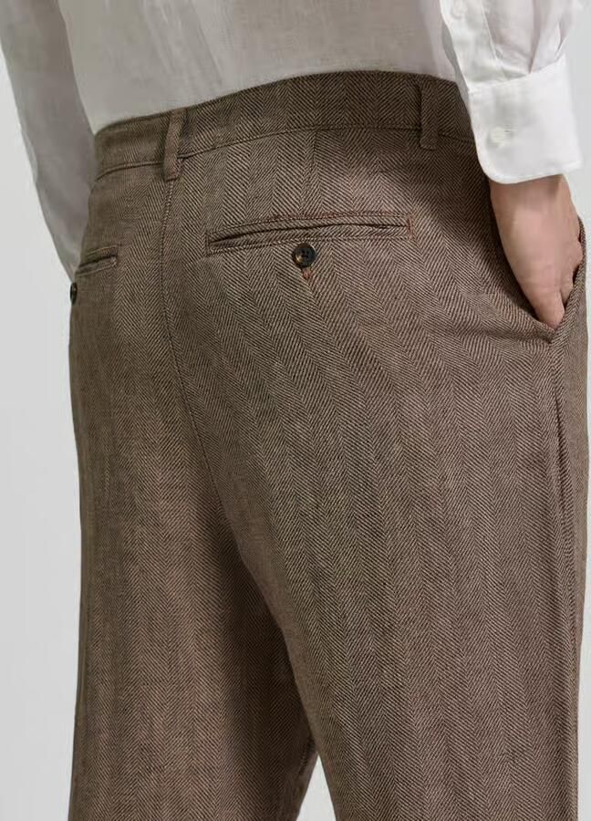 Selected Homme relaxed fit stoffen broek van mix van katoen en linnen model 'RON'