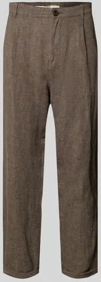 Selected Homme relaxed fit stoffen broek van mix van katoen en linnen model 'RON' - Foto 2