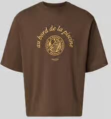 SELECTED MEN Heren Polo's & T-shirts Lhboxynorman Graphic Ss O-neck Tee Bruin - Foto 7