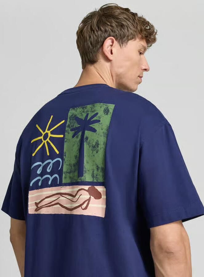 SELECTED MEN Heren Polo's & T-shirts Slhrelaxnorman License Ss Tee Donkerblauw - Foto 7