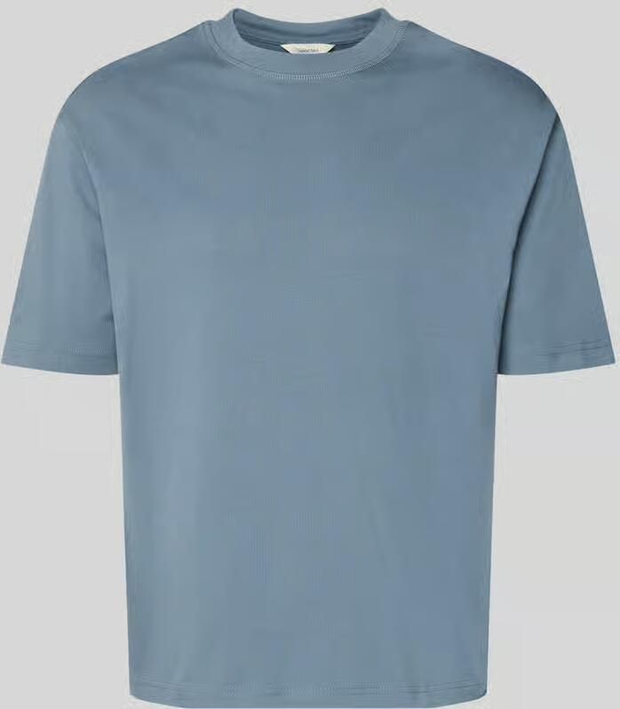 SELECTED MEN Heren Polo's & T-shirts Slhrelaxaspen 2-ply Ss O-neck Noos Blauw - Foto 6