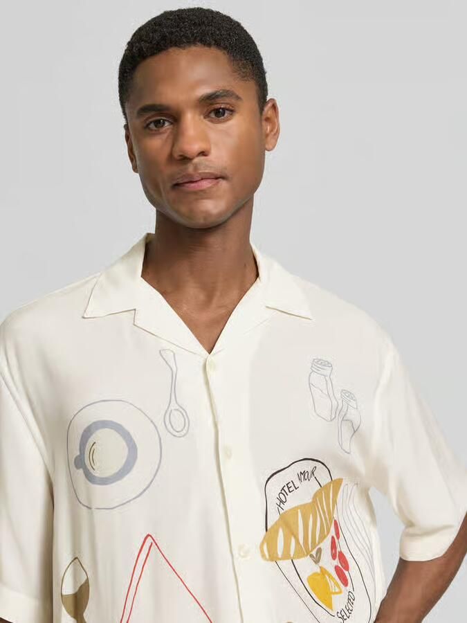Selected Homme relaxed fit vrijetijdsoverhemd van pure viscose model 'HOTEL AMOUR'