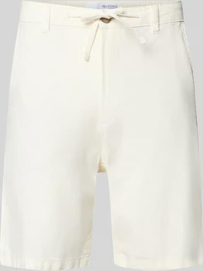 Selected Homme regular fit chino-shorts van mix van katoen en linnen model 'BRODY' - Foto 3