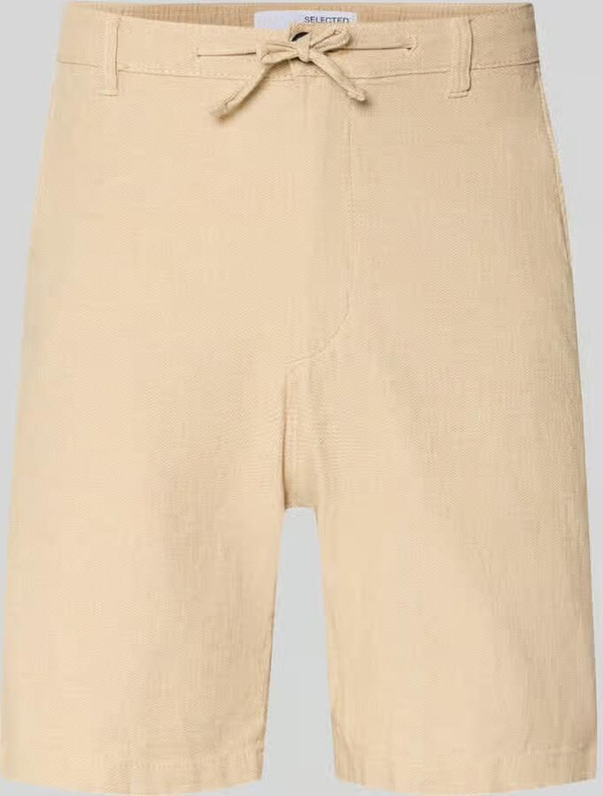 Selected Homme regular fit chino-shorts van mix van katoen en linnen model 'BRODY' - Foto 15