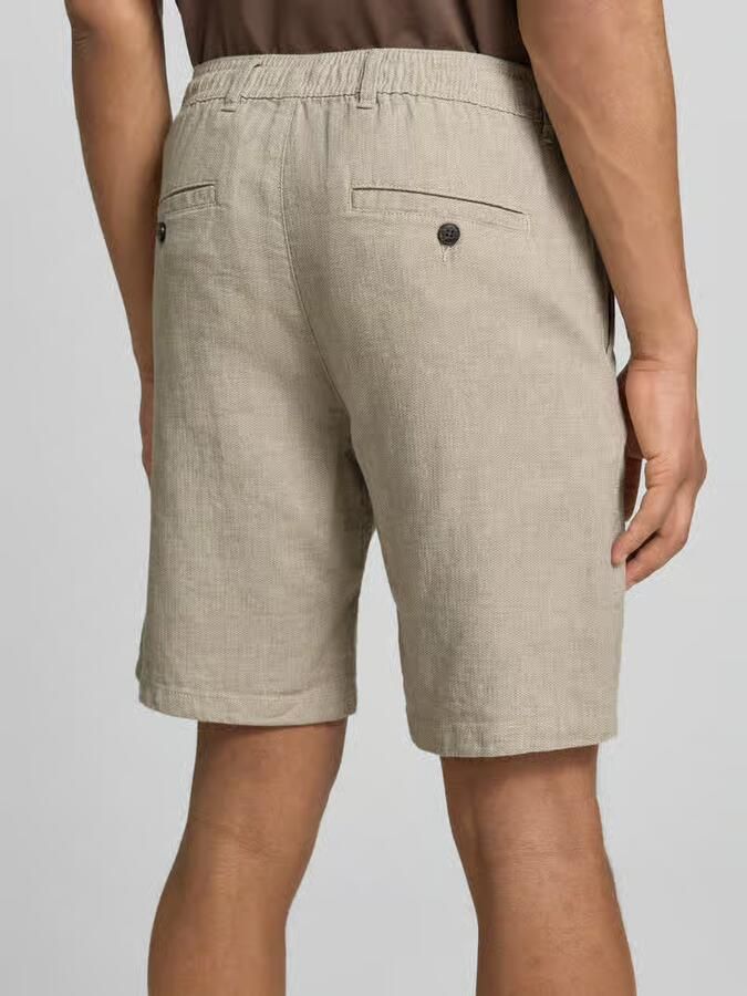Selected Homme regular fit chino-shorts van mix van katoen en linnen model 'BRODY' - Foto 3