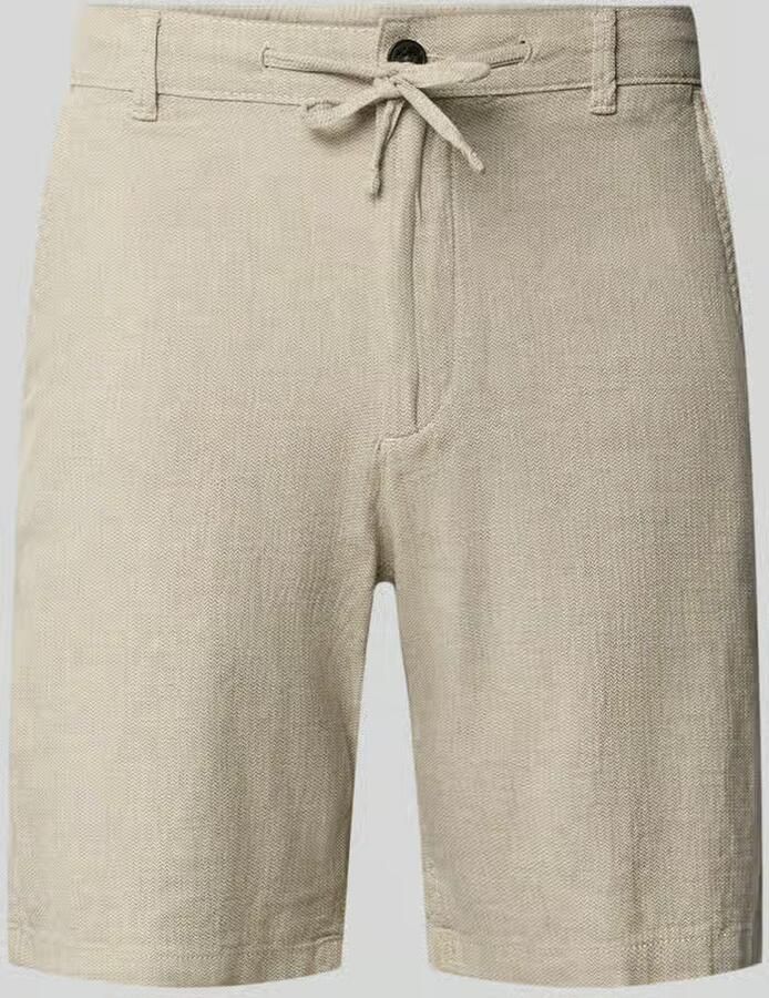 Selected Homme regular fit chino-shorts van mix van katoen en linnen model 'BRODY' - Foto 2