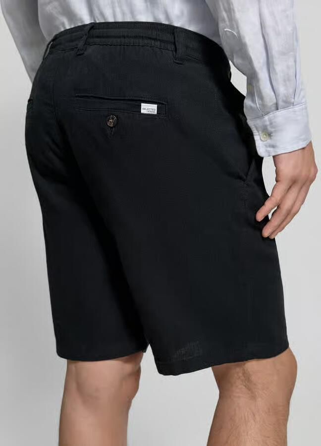Selected Homme regular fit chino-shorts van mix van katoen en linnen model 'BRODY' - Foto 4