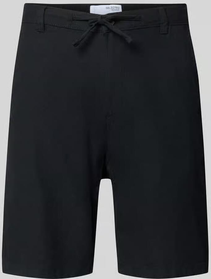 Selected Homme regular fit chino-shorts van mix van katoen en linnen model 'BRODY' - Foto 3