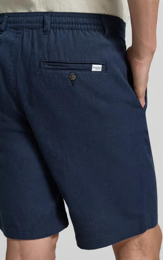 Selected Homme regular fit chino-shorts van mix van katoen en linnen model 'BRODY' - Foto 13