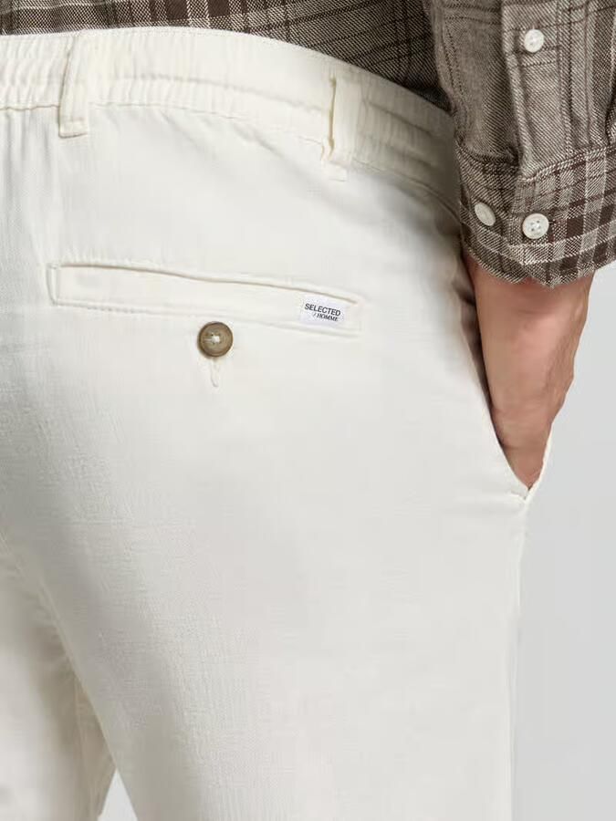 Selected Homme slim fit broek van mix van katoen en linnen model 'BRODY'