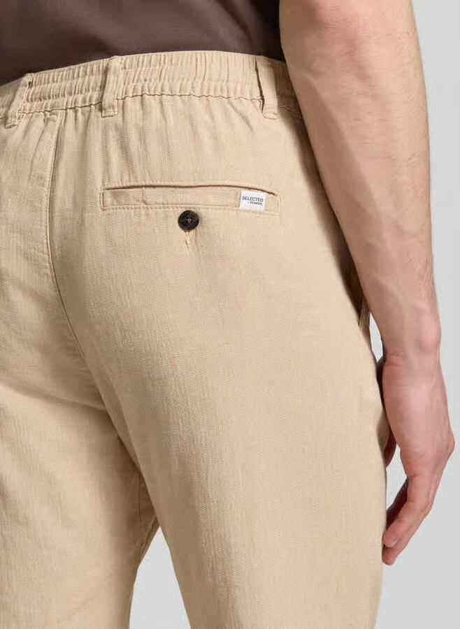 Selected Homme slim fit broek van mix van katoen en linnen model 'BRODY'