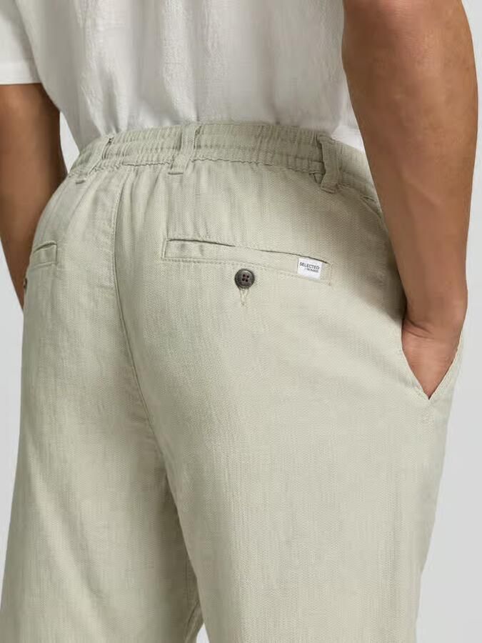 Selected Homme slim fit broek van mix van katoen en linnen model 'BRODY'