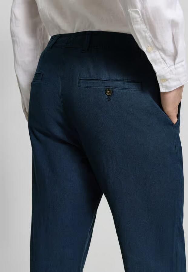 Selected Homme slim fit broek van mix van katoen en linnen model 'BRODY'