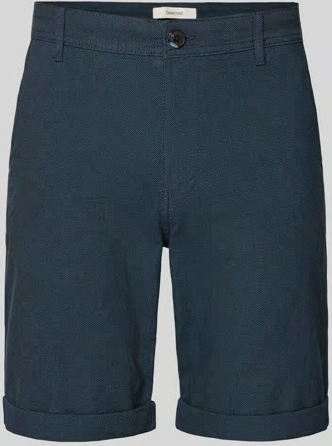 Selected Homme Slim fit korte broek met structuurmotief model 'LUTON' - Foto 5