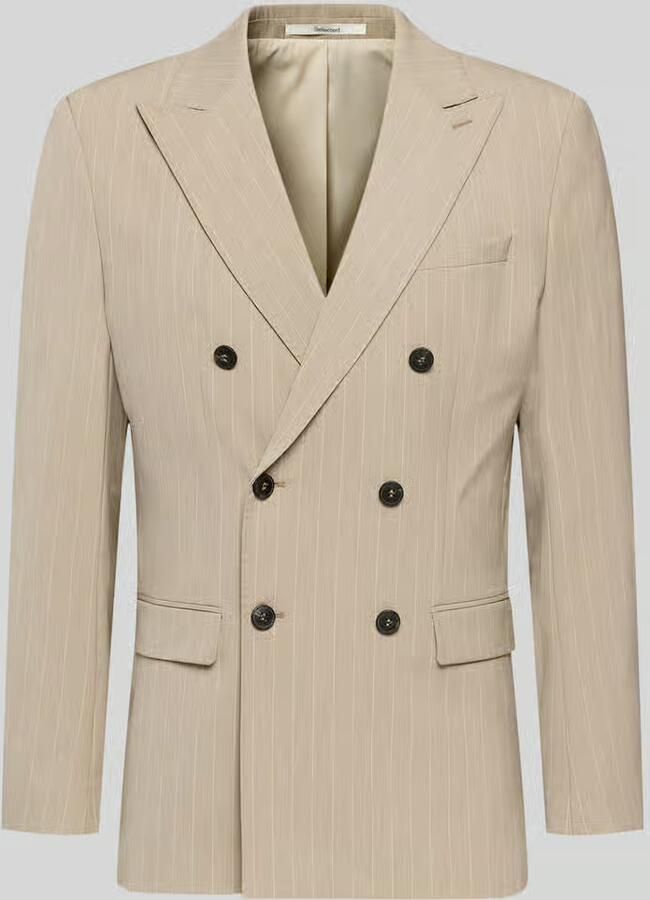 Selected Homme Slim fit colbert met krijtstreepmotief Model 'SLIM-LIAM' - Foto 2