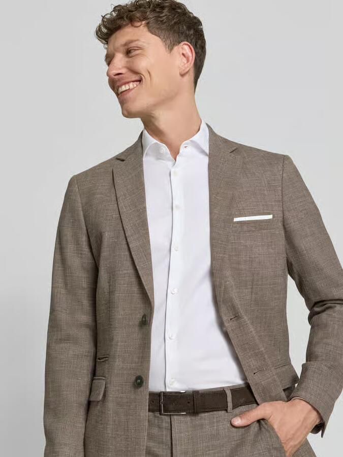 SELECTED MEN Heren Colberts Slhslim-oasis Linen Blz Noos Taupe - Foto 8